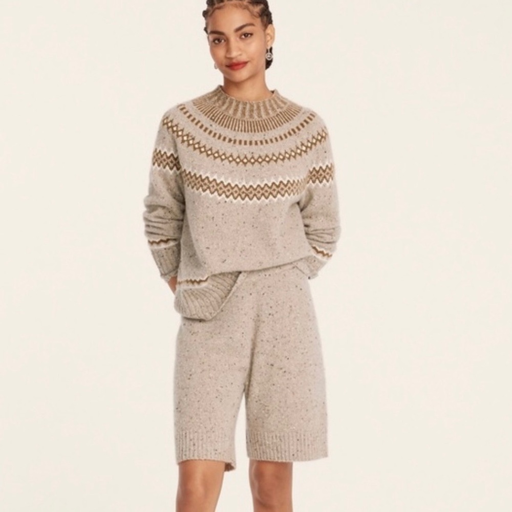 J. Crew cashmere donegal relaxed sweater shorts